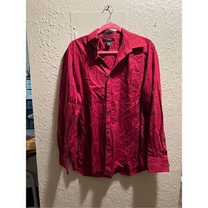 Express Stretch Red Button Up Shirt Mens Size XL